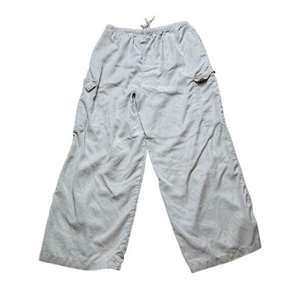 Dip Light Tan Wide Cargo Pants Pull on Style Tencel Small - Picture 3 of 7